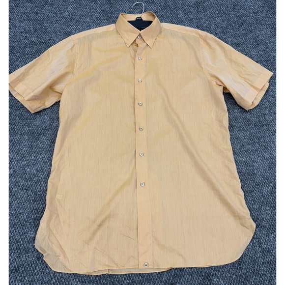 Marol Bologna Other - Marol Bologna Men's 42 - 16.5 Orange Short Sleeve Button Shirt Luxury Designer